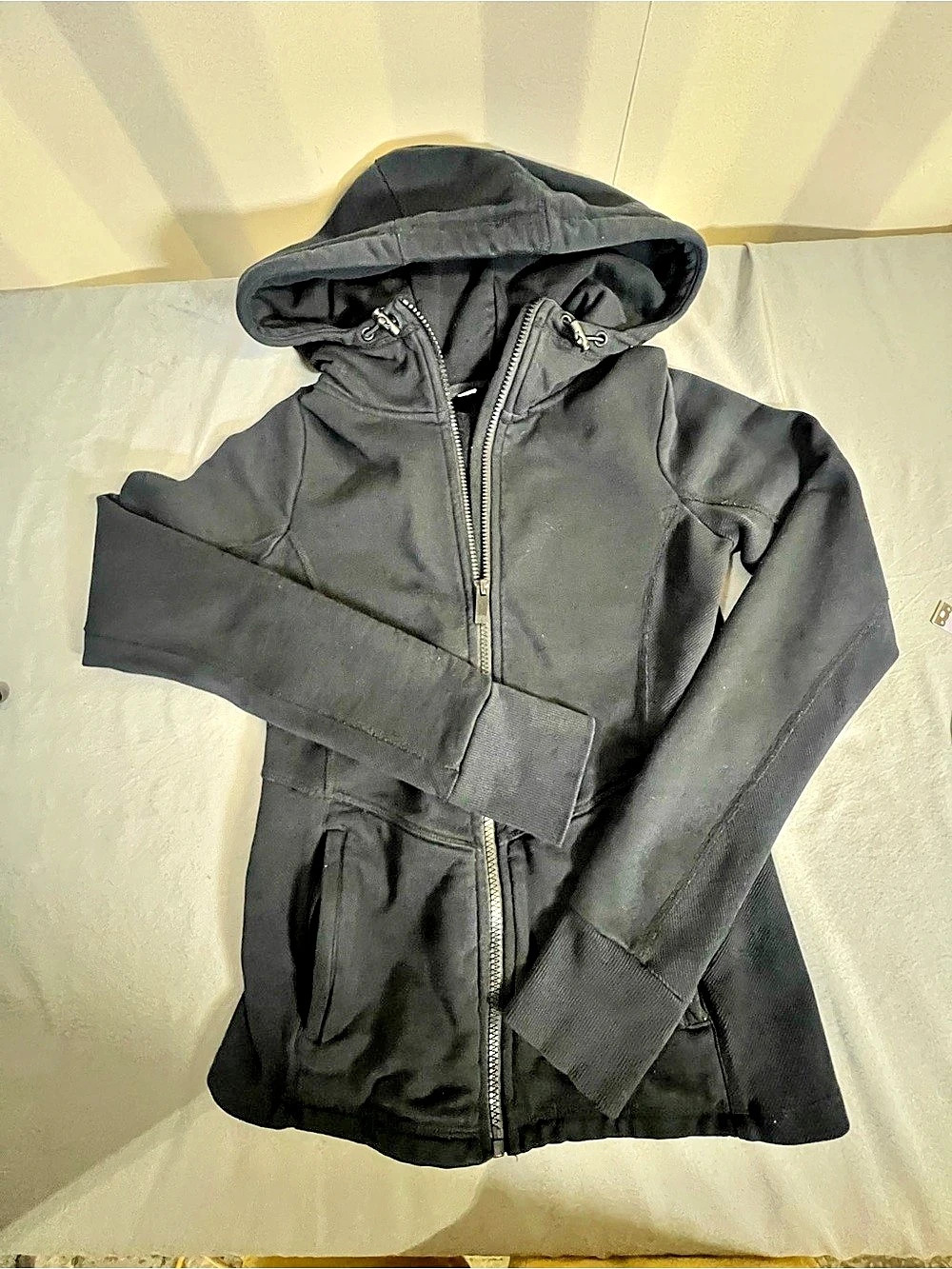 alo Black Full-Zip Hoodie Like New